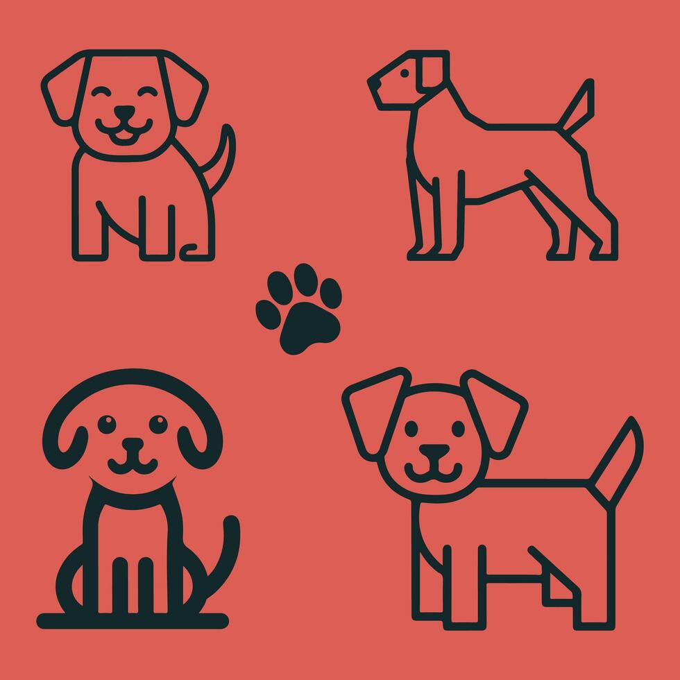 simple Dog logo icon illustration vector