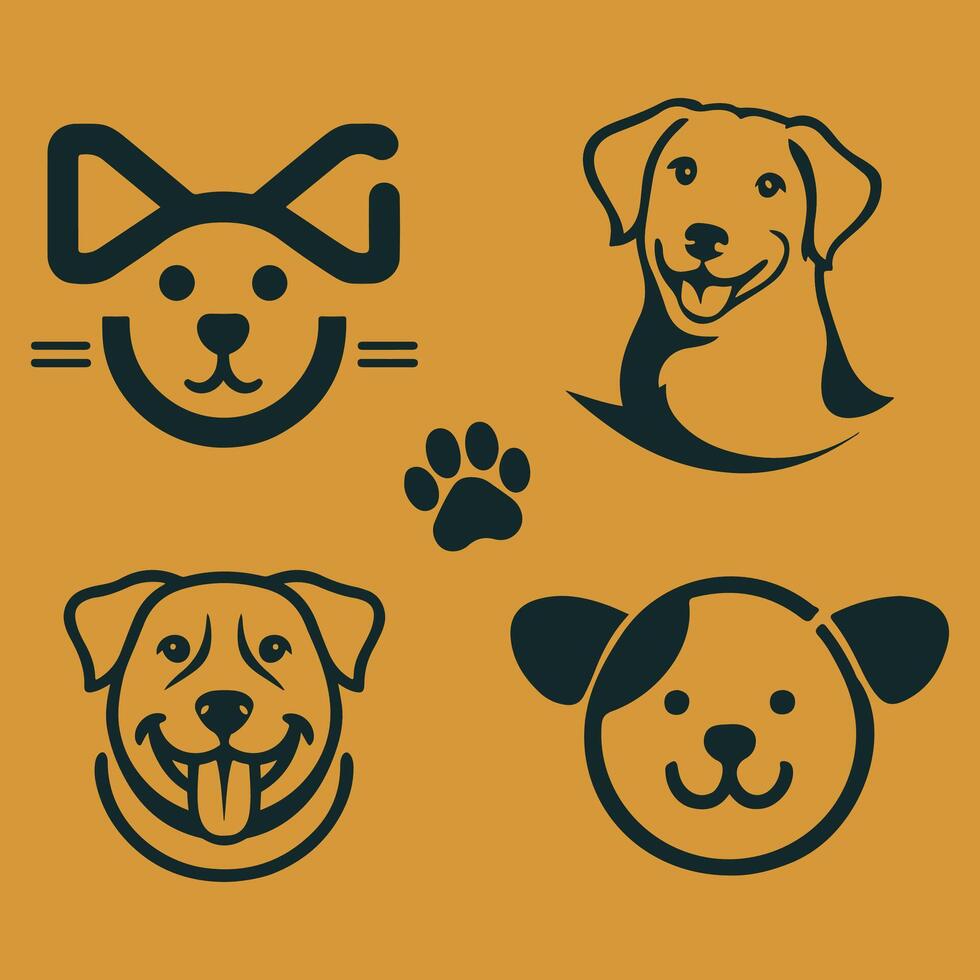simple Dog logo icon illustration vector