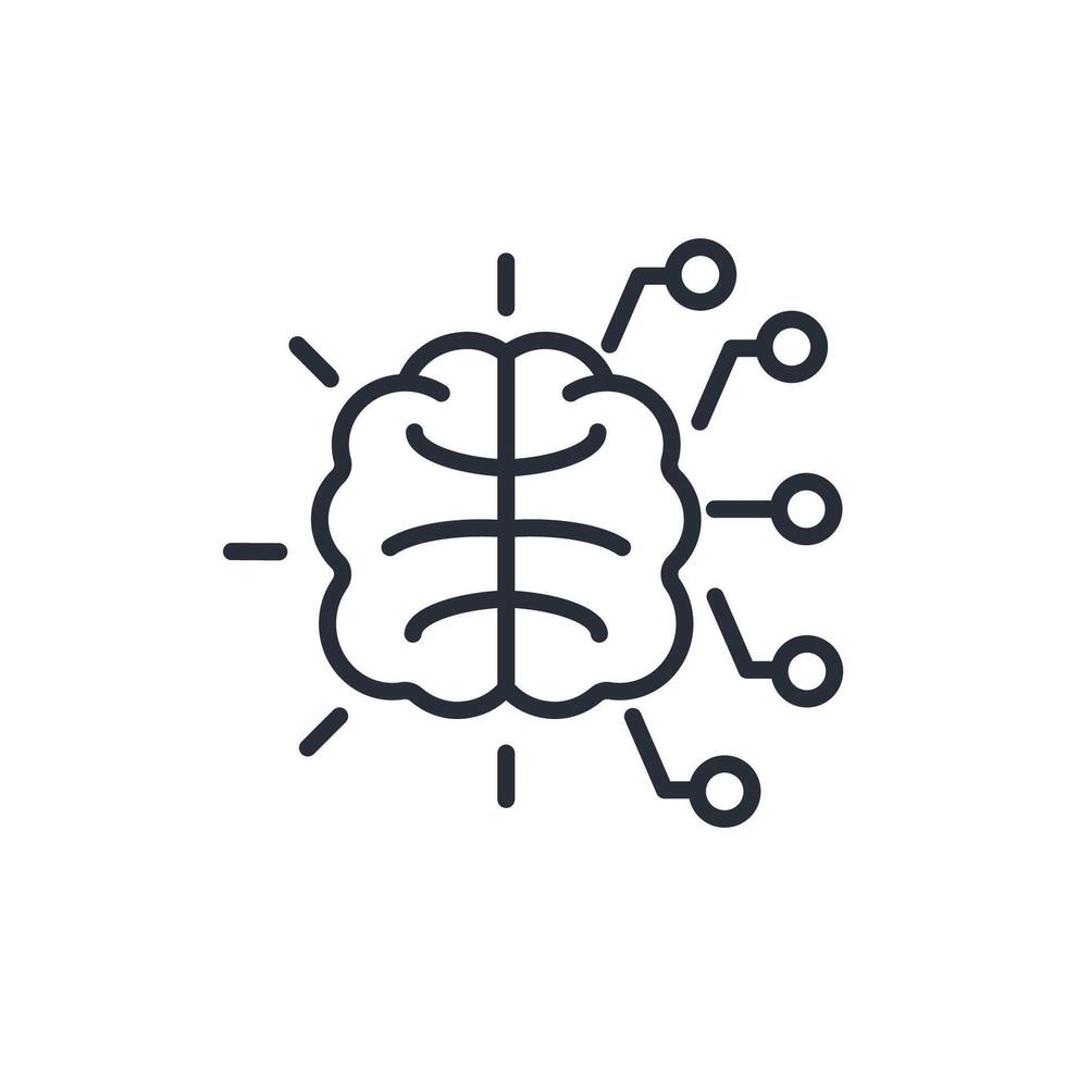 machine learning icon. .Editable stroke.linear style sign for use web design,logo.Symbol illustration. vector