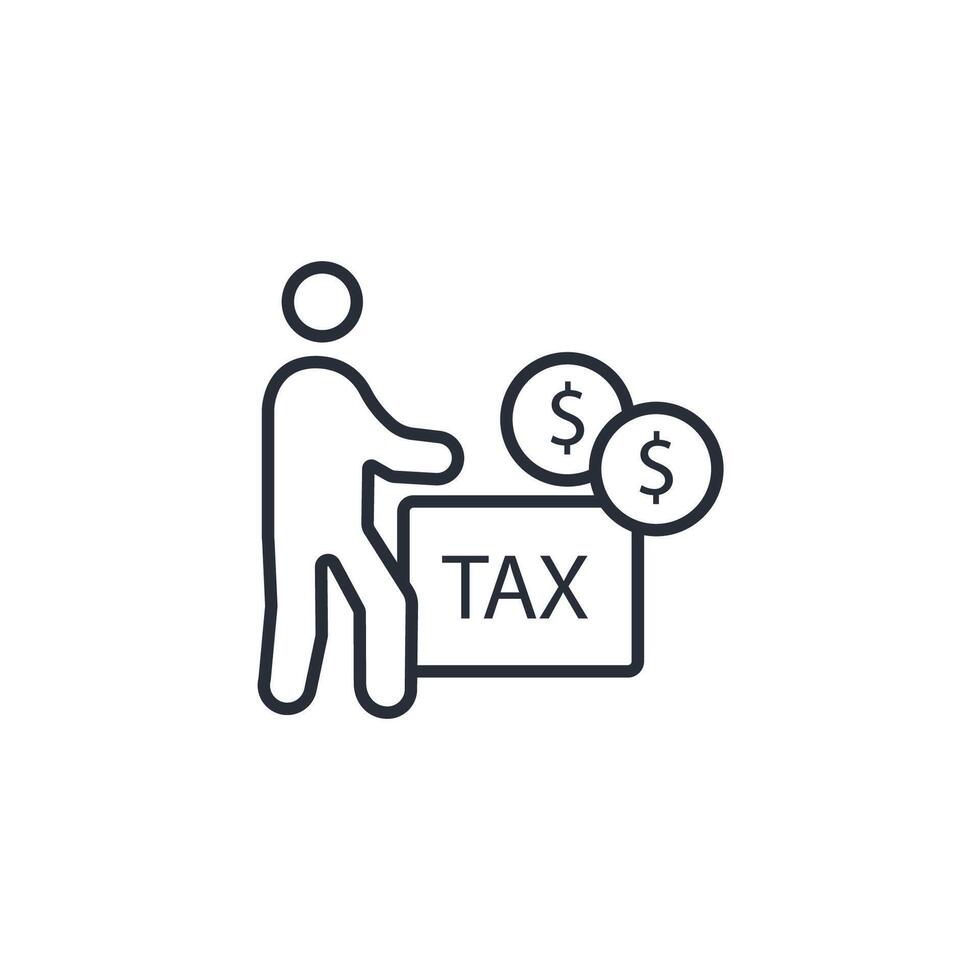 tax payer icon. .Editable stroke.linear style sign for use web design,logo.Symbol illustration. vector