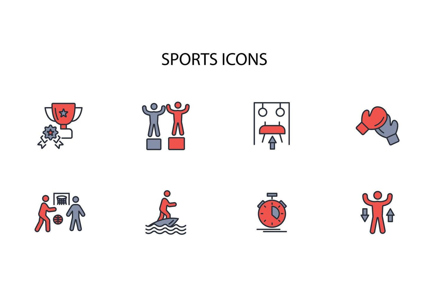 Sports icon set..Editable stroke.linear style sign for use web design,logo.Symbol illustration. vector