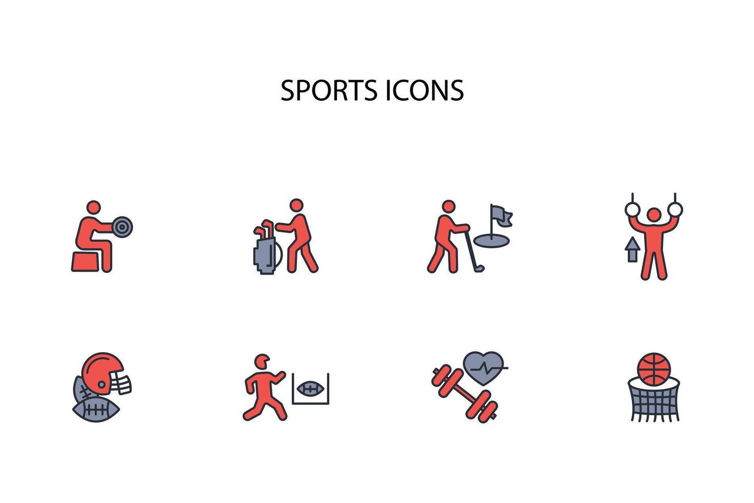 Sports icon set..Editable stroke.linear style sign for use web design,logo.Symbol illustration. vector