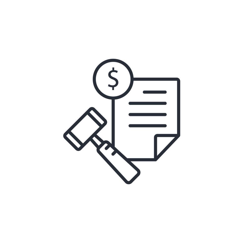 tax penalty icon. .Editable stroke.linear style sign for use web design,logo.Symbol illustration. vector