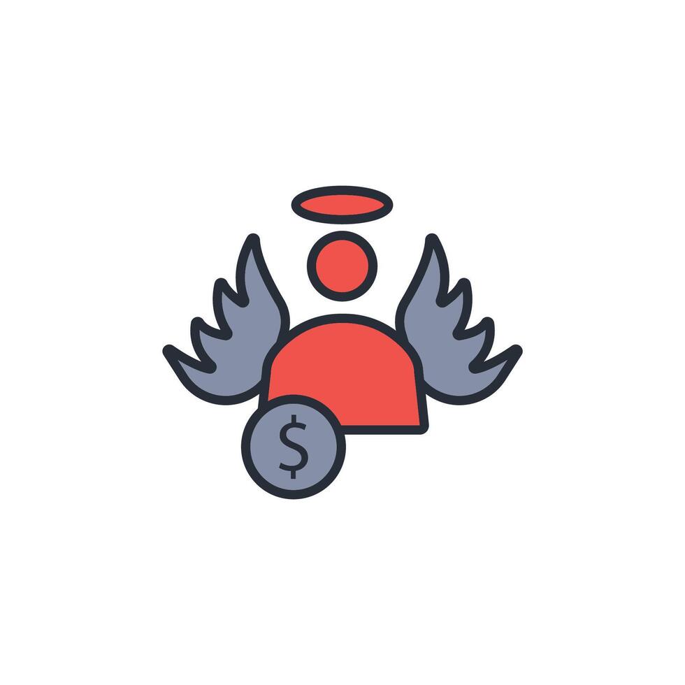 angel investor icon. .Editable stroke.linear style sign for use web design,logo.Symbol illustration. vector