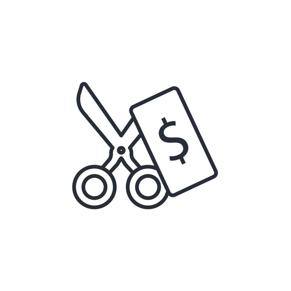 Tax deduction icon. .Editable stroke.linear style sign for use web design,logo.Symbol illustration. vector