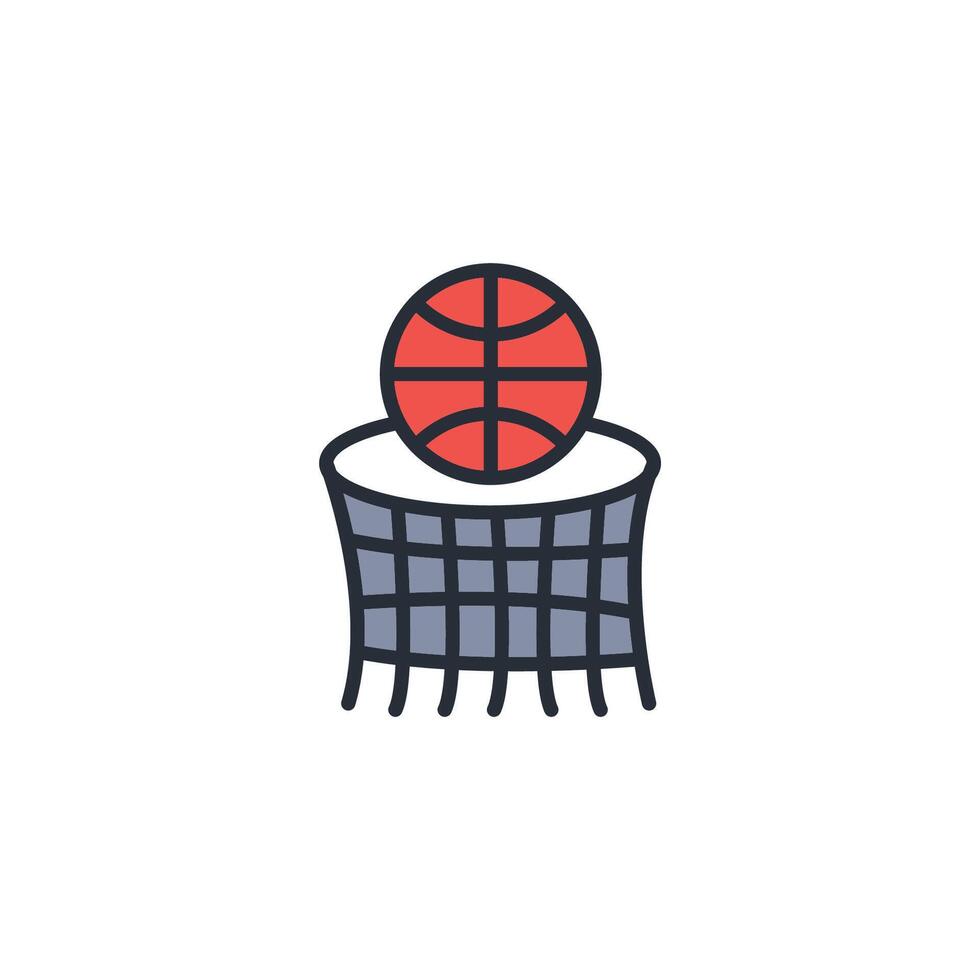 Basketball icon. .Editable stroke.linear style sign for use web design,logo.Symbol illustration. vector