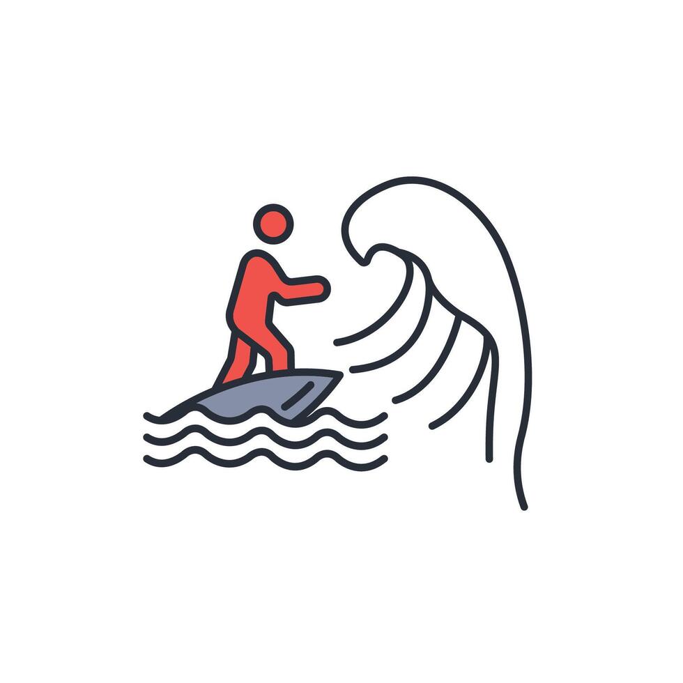 Water Sport icon. .Editable stroke.linear style sign for use web design,logo.Symbol illustration. vector