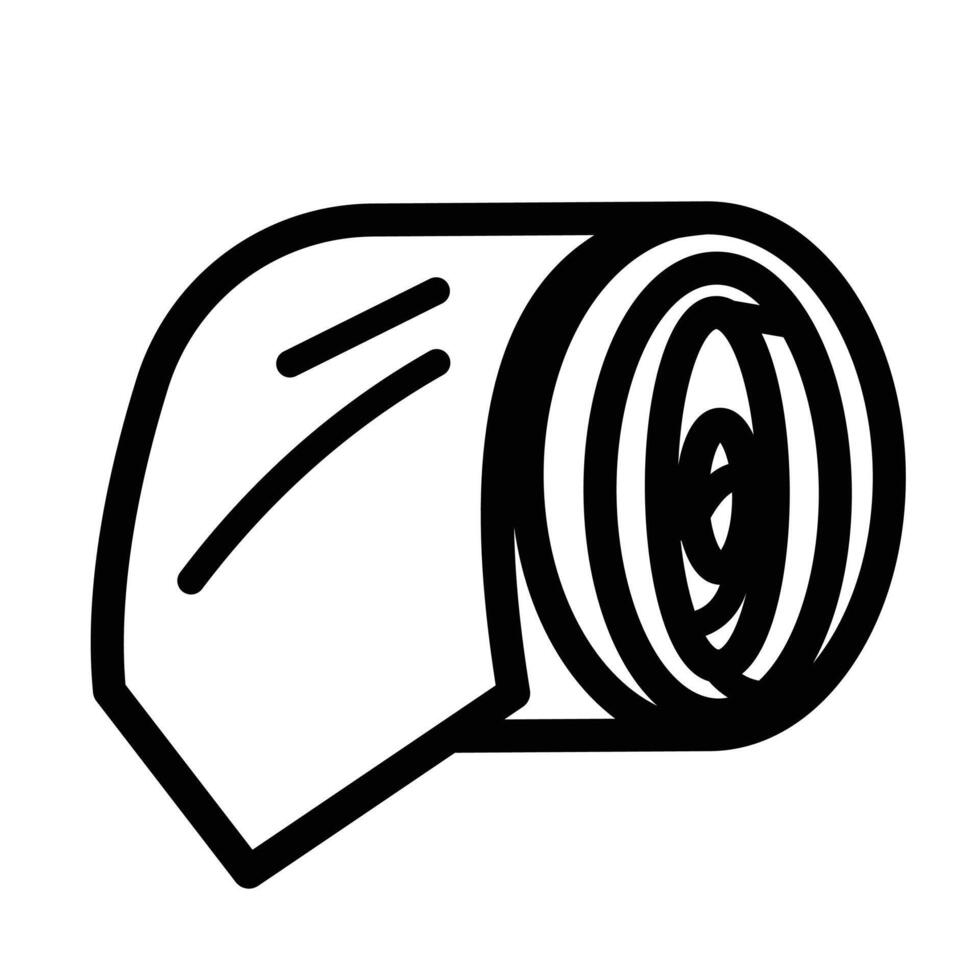 Rolled neck tie icon illustration black outlined isolated on square white background. Simple flat monochrome cartoon art styled drawing. vector