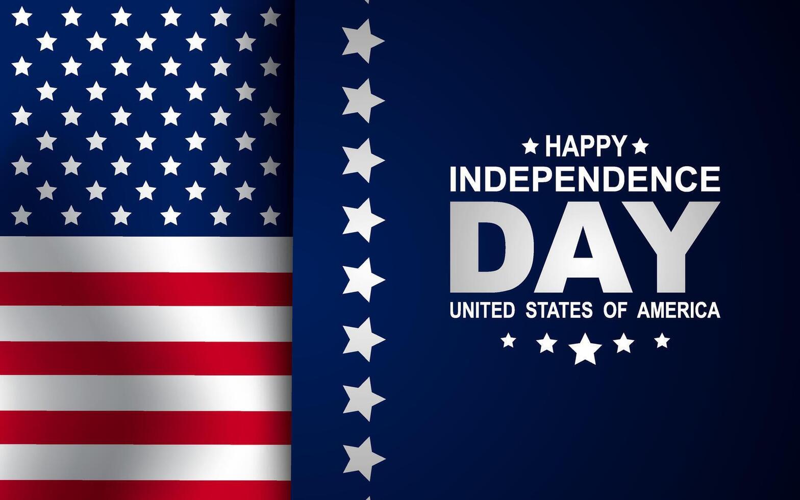 Happy 4th of July Independence Day banner with flag. American holiday design - Happy Fourth of July text with US flag. illustration vector