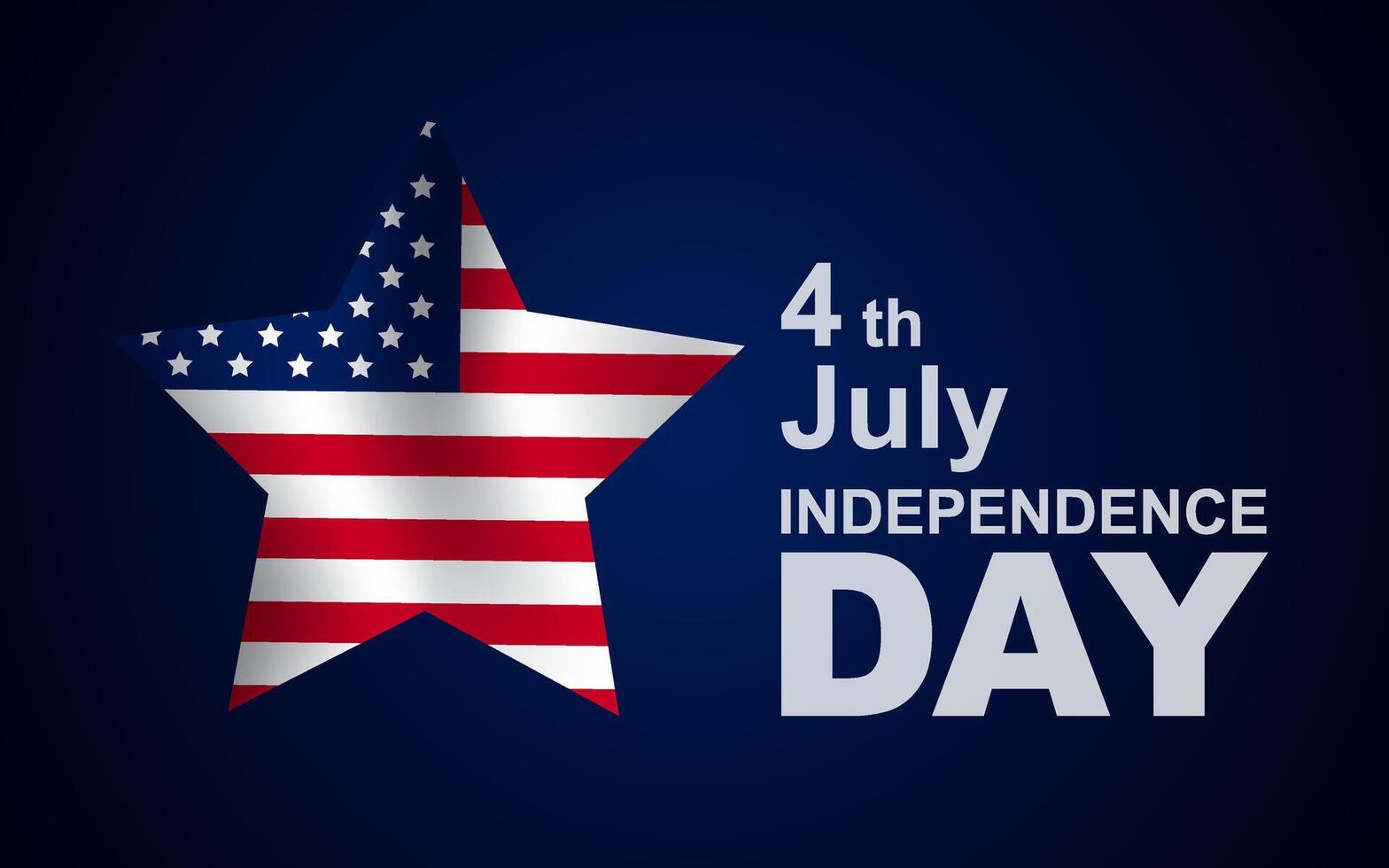 4th of July with United States flag, Independence Day Banner illustration. vector
