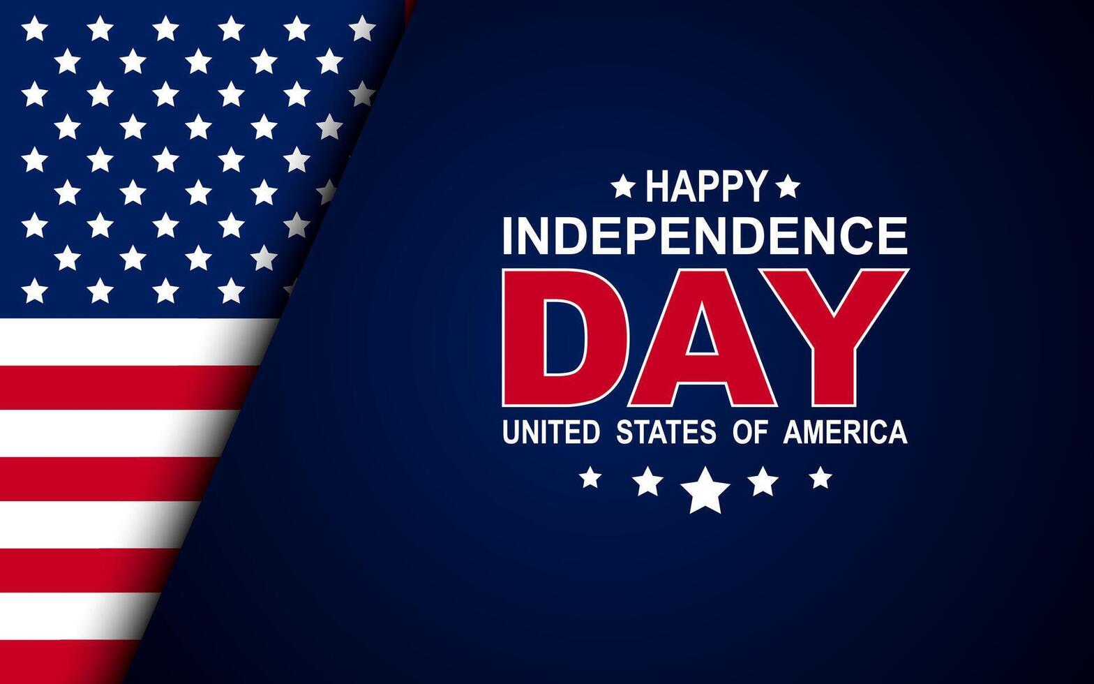 Happy 4th of July Independence Day banner with flag. American holiday design - Happy Fourth of July text with US flag. illustration vector