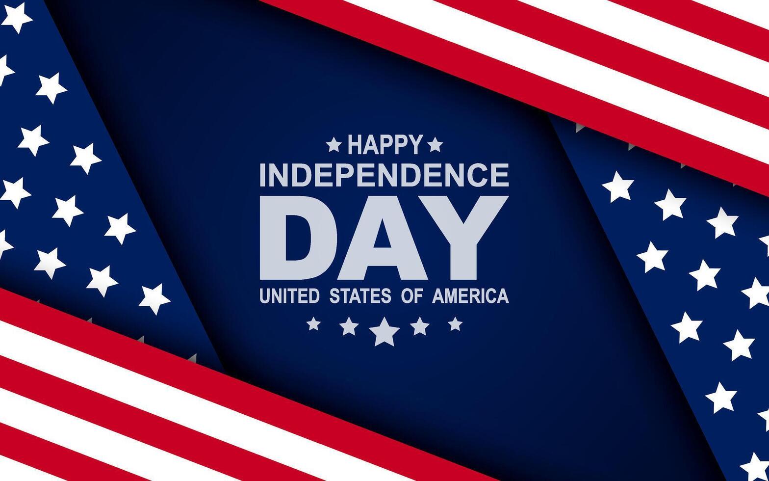 Happy 4th of July Independence Day banner with flag. American holiday design - Happy Fourth of July text with US flag. illustration vector
