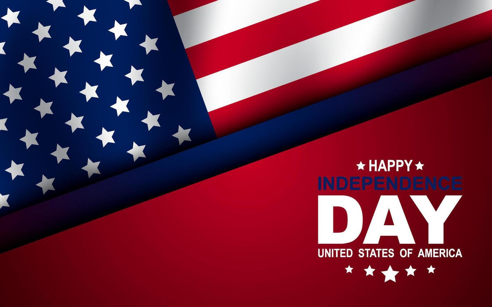 Happy 4th of July Independence Day banner with flag. American holiday design - Happy Fourth of July text with US flag. illustration vector