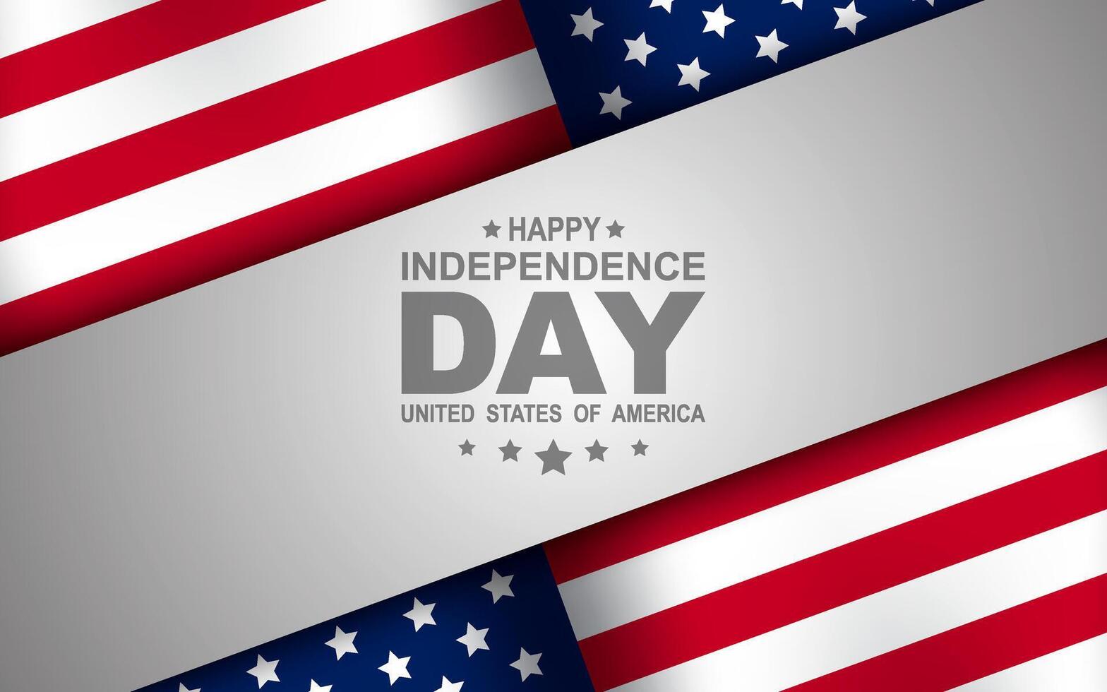 Happy 4th of July Independence Day banner with flag. American holiday design - Happy Fourth of July text with US flag. illustration vector