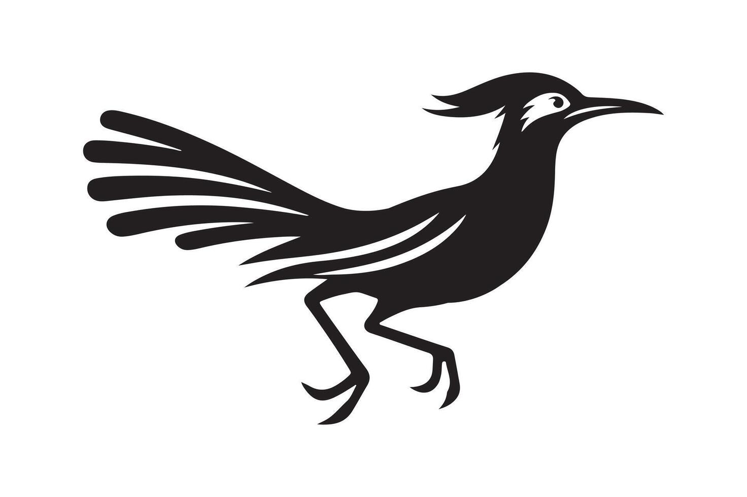 roadrunner silhouette black vector