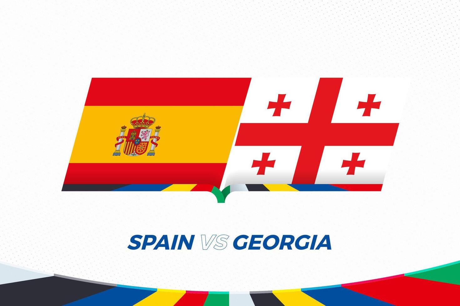 Spain vs Georgia in Football Competition, Round of 16. Versus icon on Football background. vector