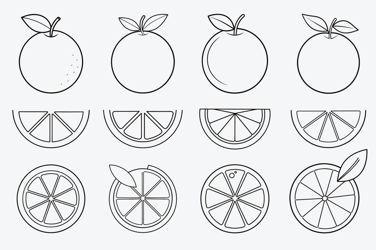 Orange line art vector