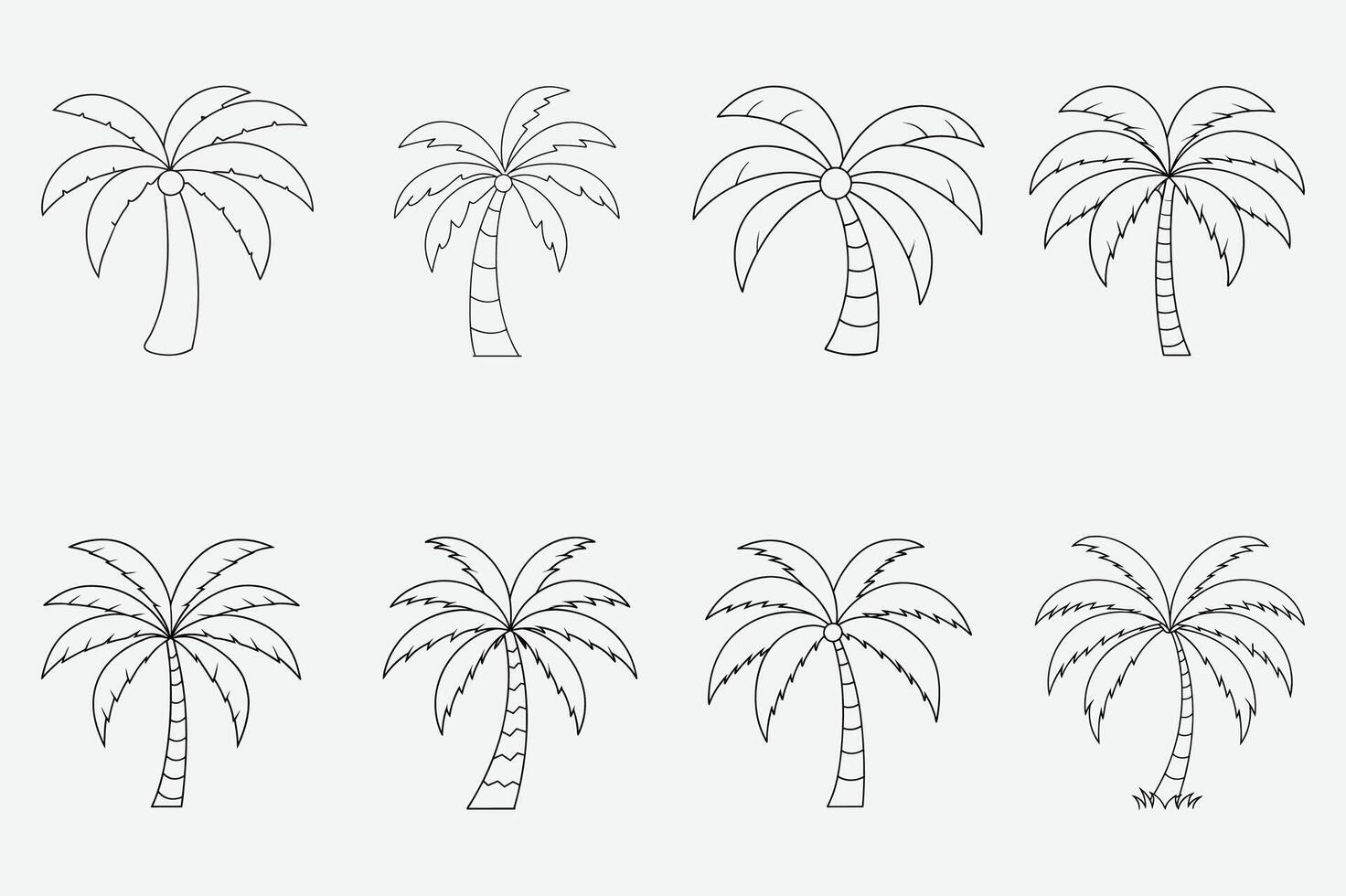 palm tree set vector