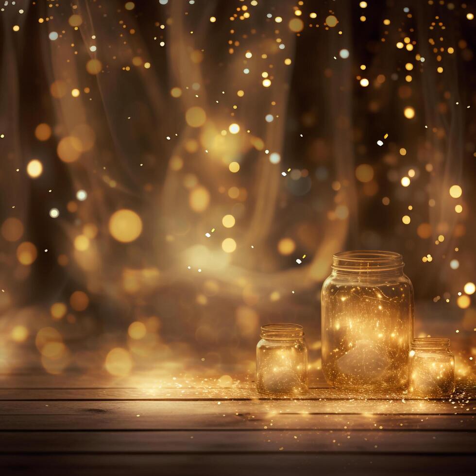 a glass dome with a candle inside on a table photo