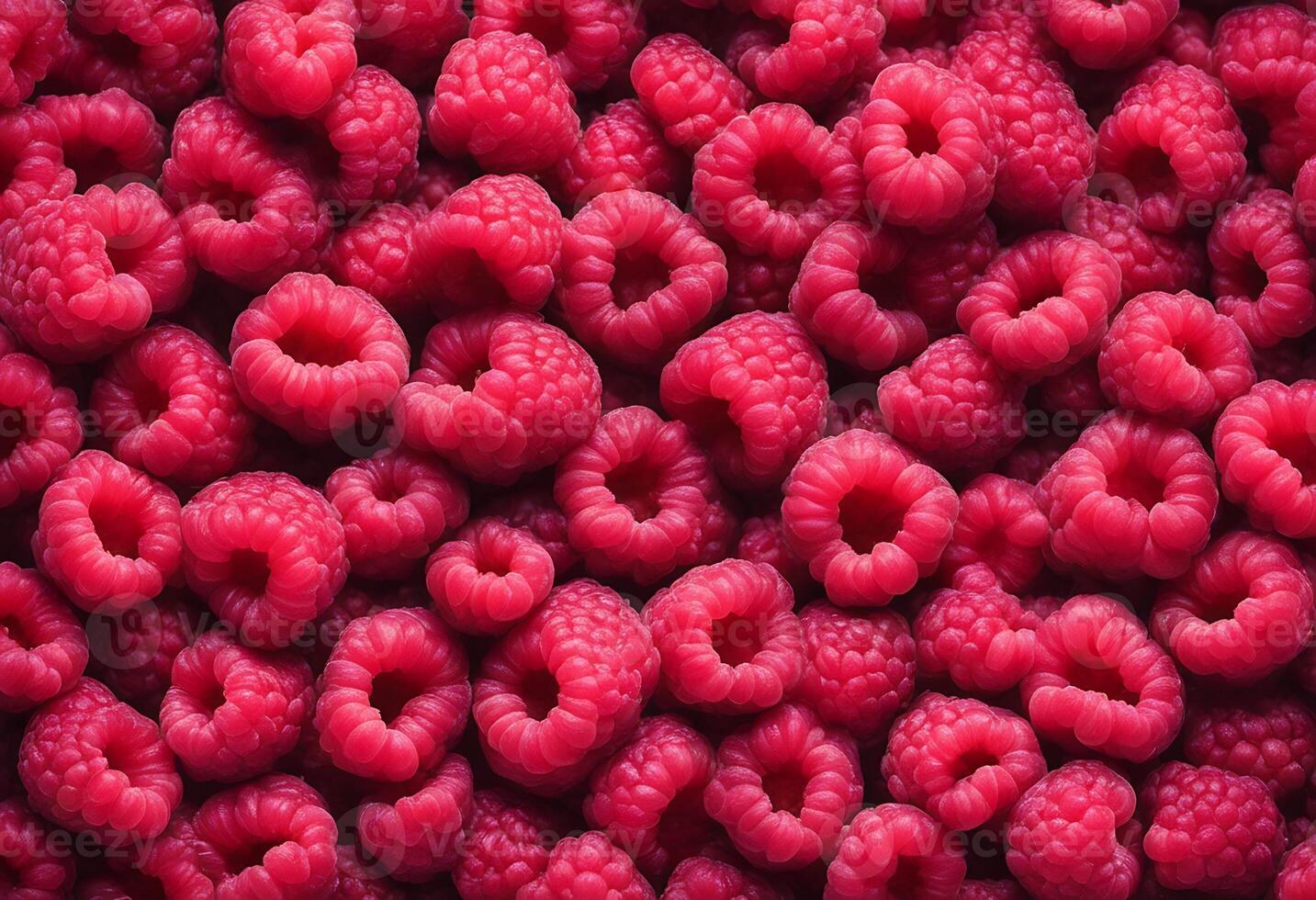 Close-up photo of a pile of fresh raspberries for backgrounds