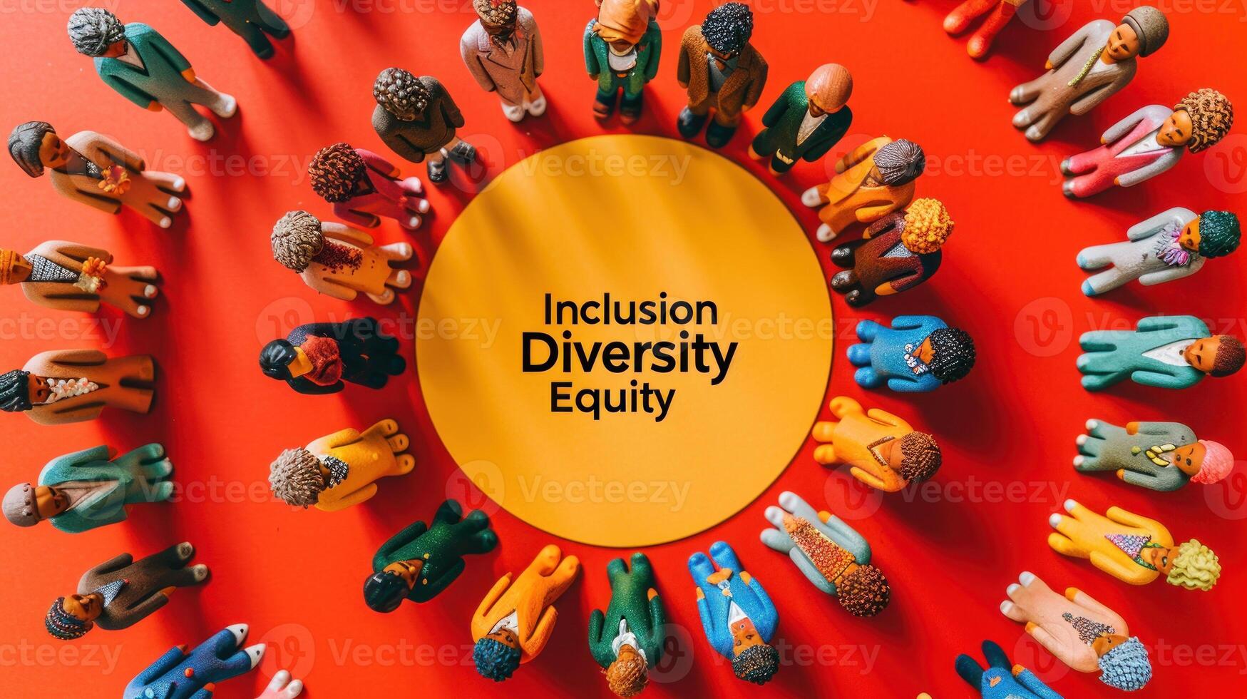 Diversity, equity and inclusion concept. DEIB. Diverse Figures Surrounding Inclusion, Diversity, Equity photo