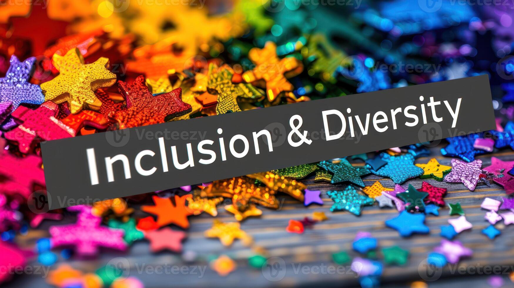 Diversity, equity and inclusion concept. DEIB. Colorful Stars Representing Inclusion And Diversity photo