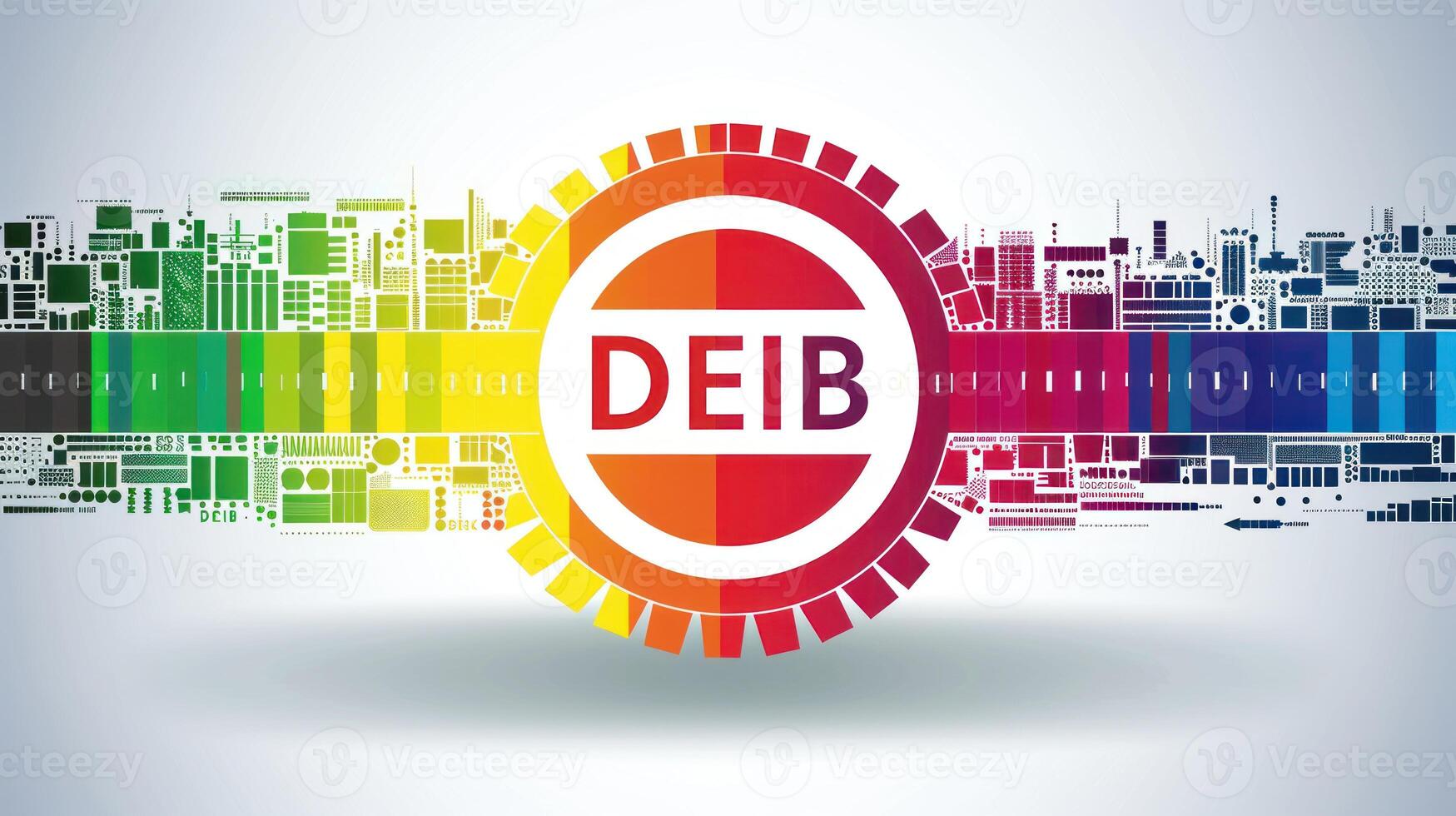 Diversity, equity and inclusion concept. DEIB. DEIB Logo With Abstract Design photo