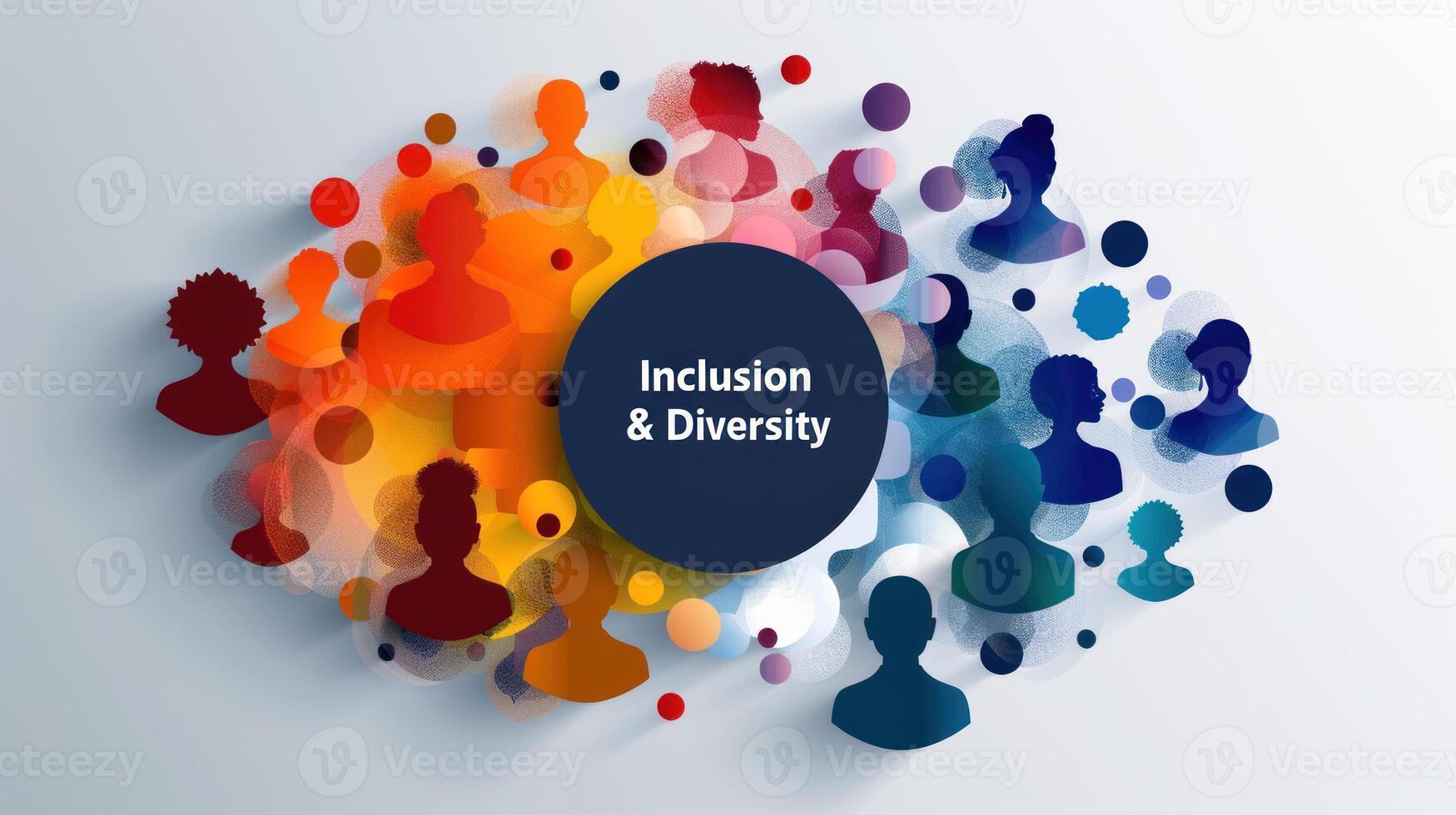 Diversity, equity and inclusion concept. DEIB. Colorful Silhouettes Representing Inclusion And Diversity photo