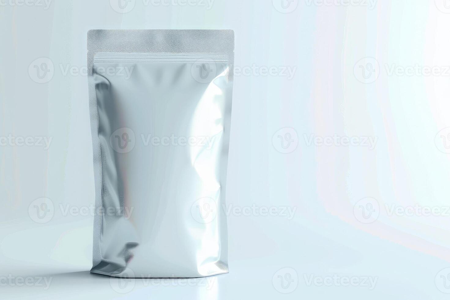 Coffee bag on a background in the style of aluminum, suggesting versatility photo