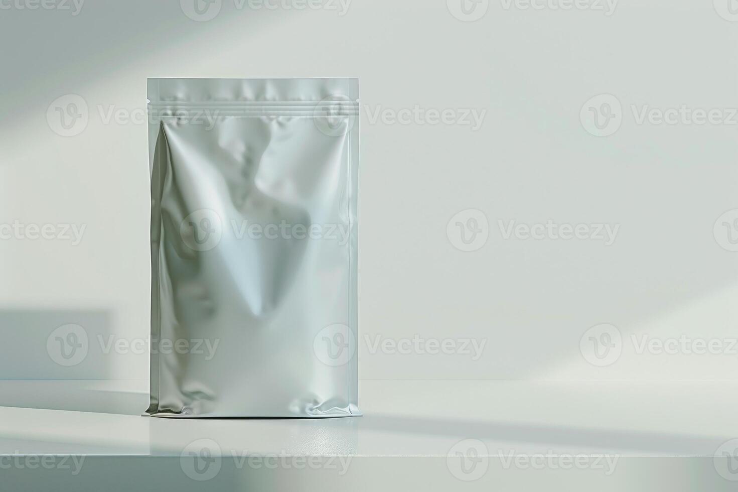 Coffee bag on a background in the style of aluminum, suggesting versatility photo