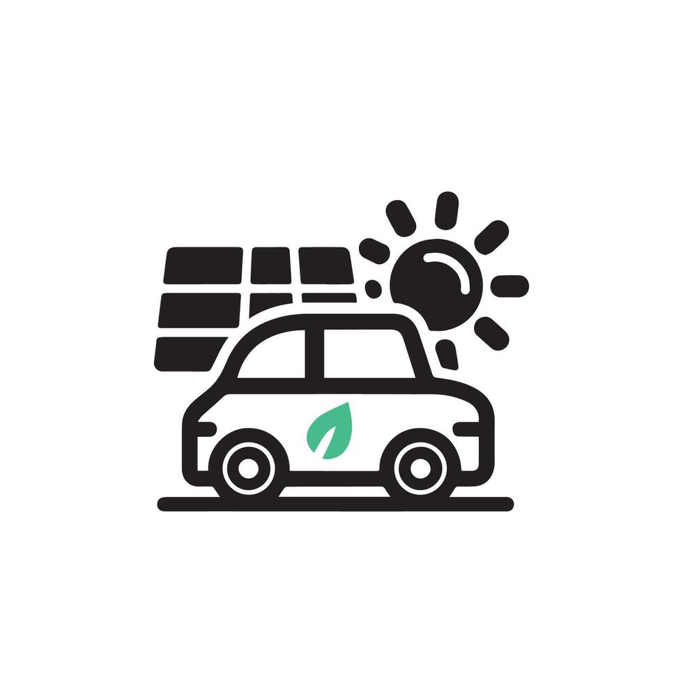 Electric eco car logo design template vector