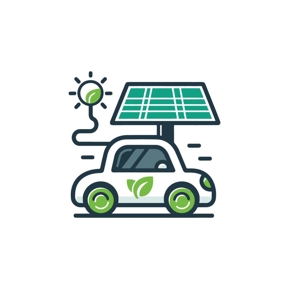 Electric eco car logo design template vector