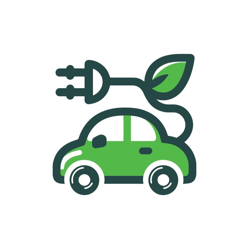 Electric eco car logo design template vector