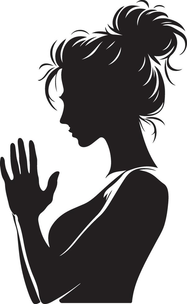 a woman doing yoga in a pose with a roll of tape vector