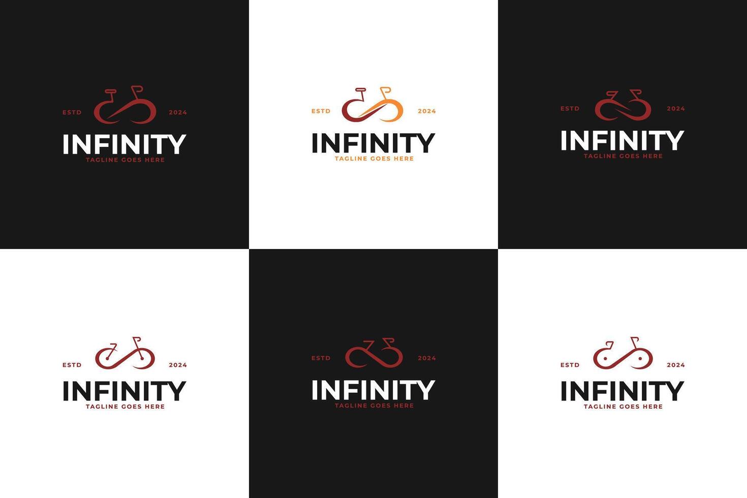 Set collection of infinity and bicycle logo design illustration template idea vector