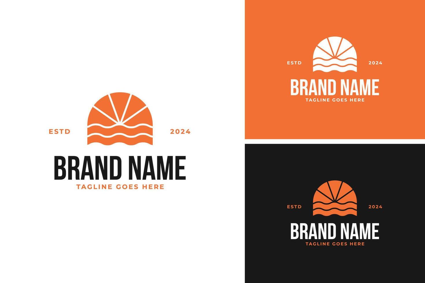 Abstract sun logo design illustration template idea vector