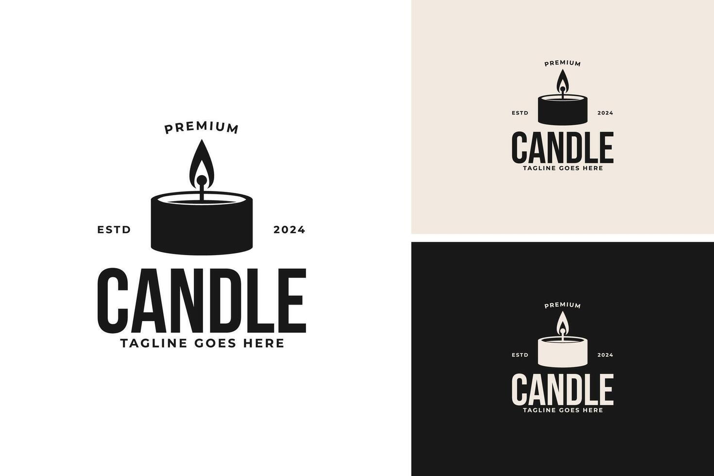 Candle flame logo design illustration template idea vector
