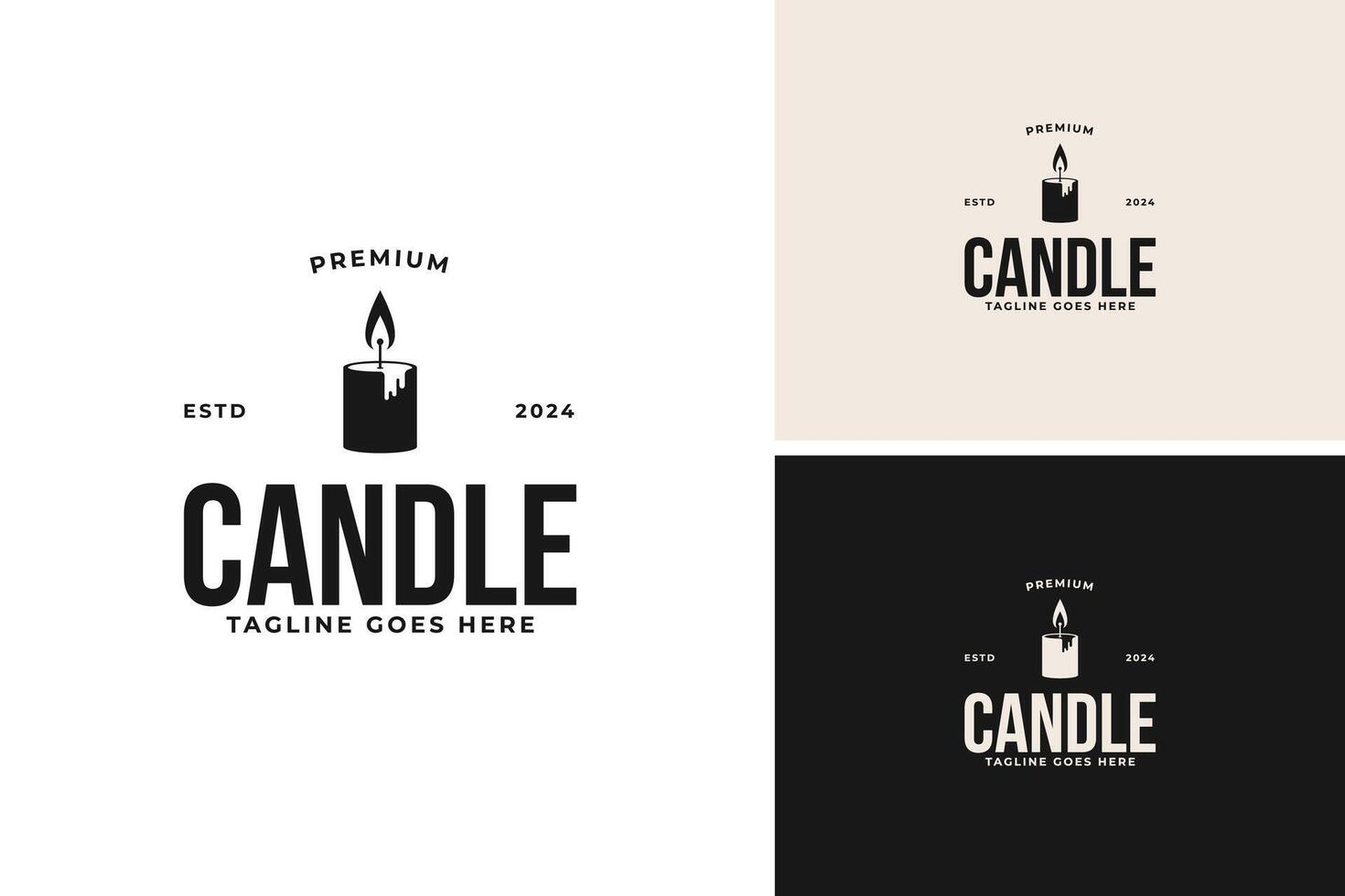 Candle flame logo design illustration template idea vector