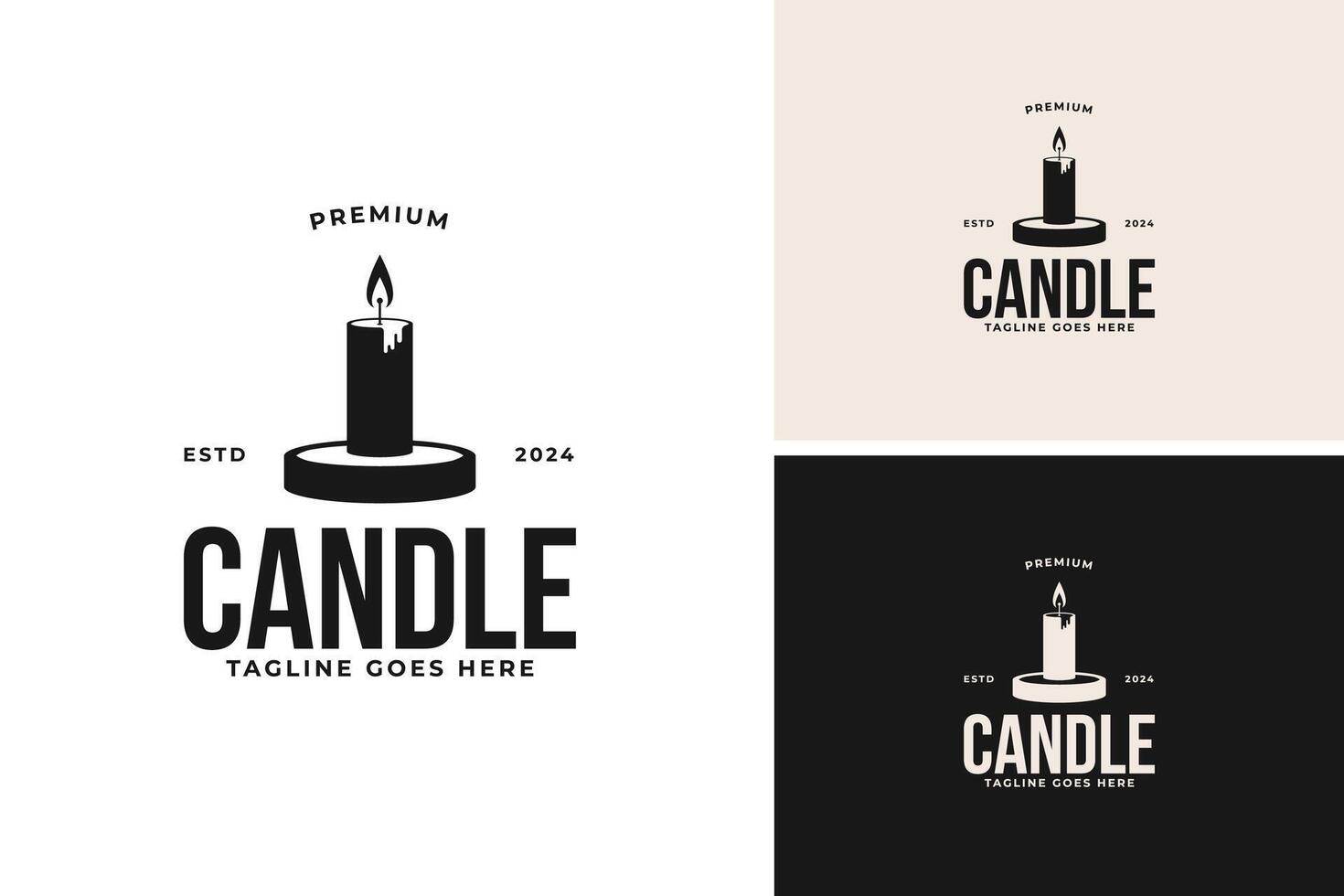 Candle flame logo design illustration template idea vector