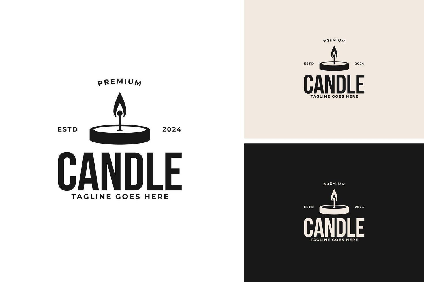 Candle flame logo design illustration template idea vector