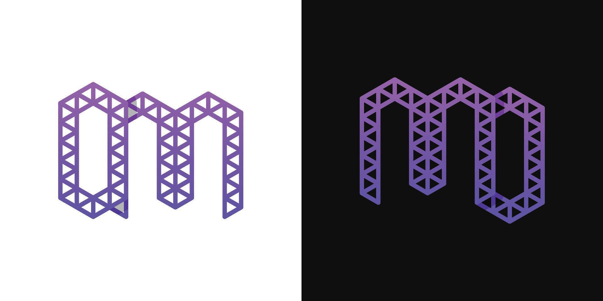 Letters MO and OM Polygon Logo, suitable for business related to polygon with OM or MO initials vector