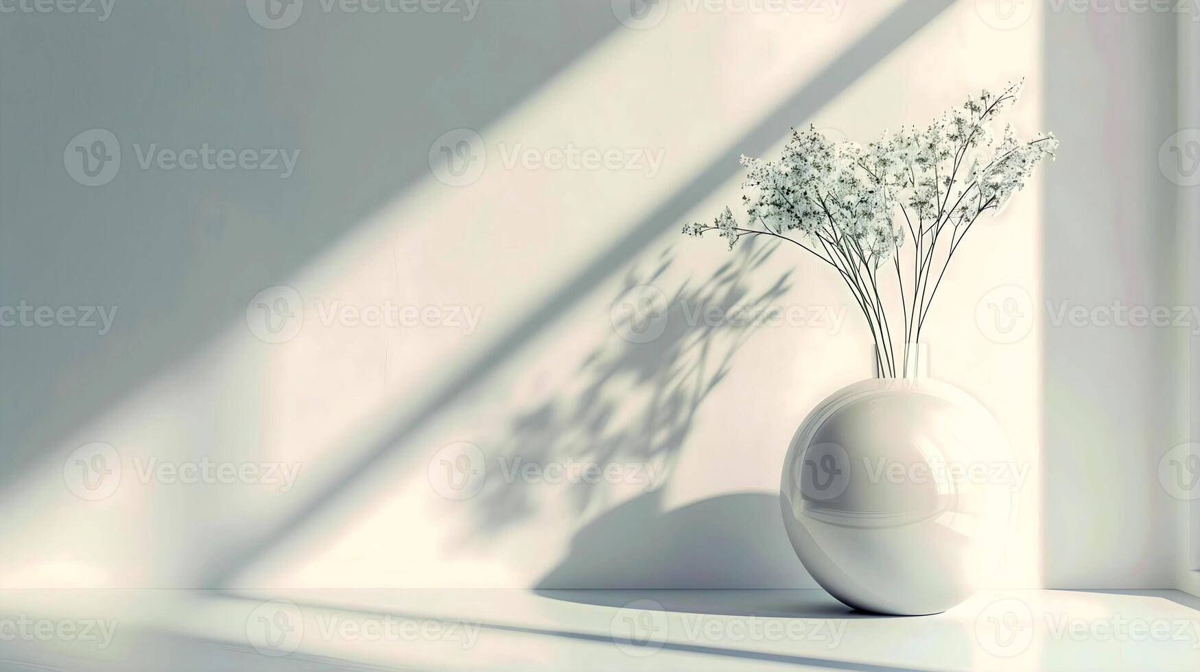 House plant on blank wall background, aesthetic banner with copy space text, wall mock up, template photo