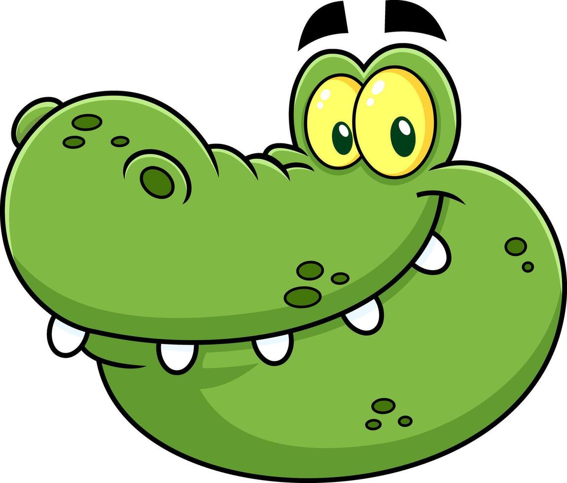Smiling Crocodile Face Cartoon Character vector