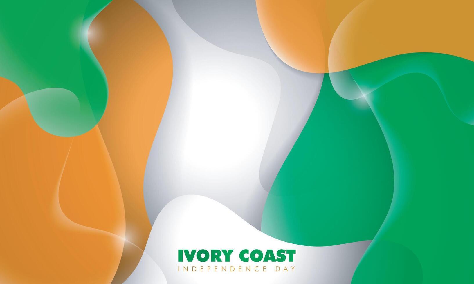Abstract gradient background that shines with a combination of orange, green and white for ivory coast independence day template design vector