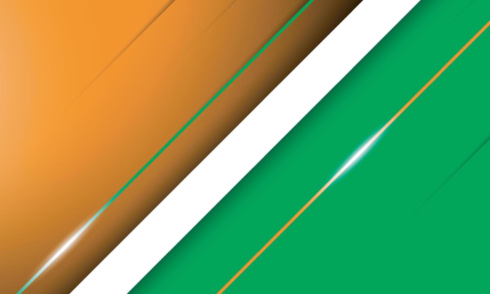 Simple geometric background of orange white and green design with simple shining line for ivory coast independence day design template vector