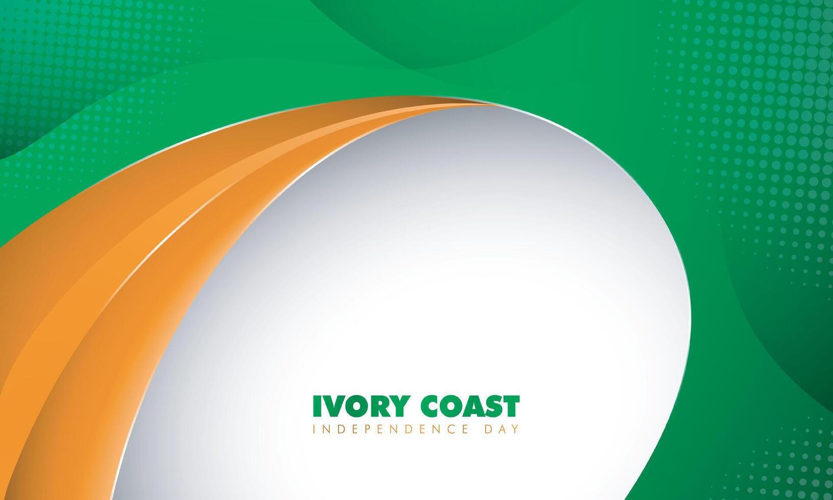 Waving abstract gradient of green and orange in white background for ivory coast independence day template design vector