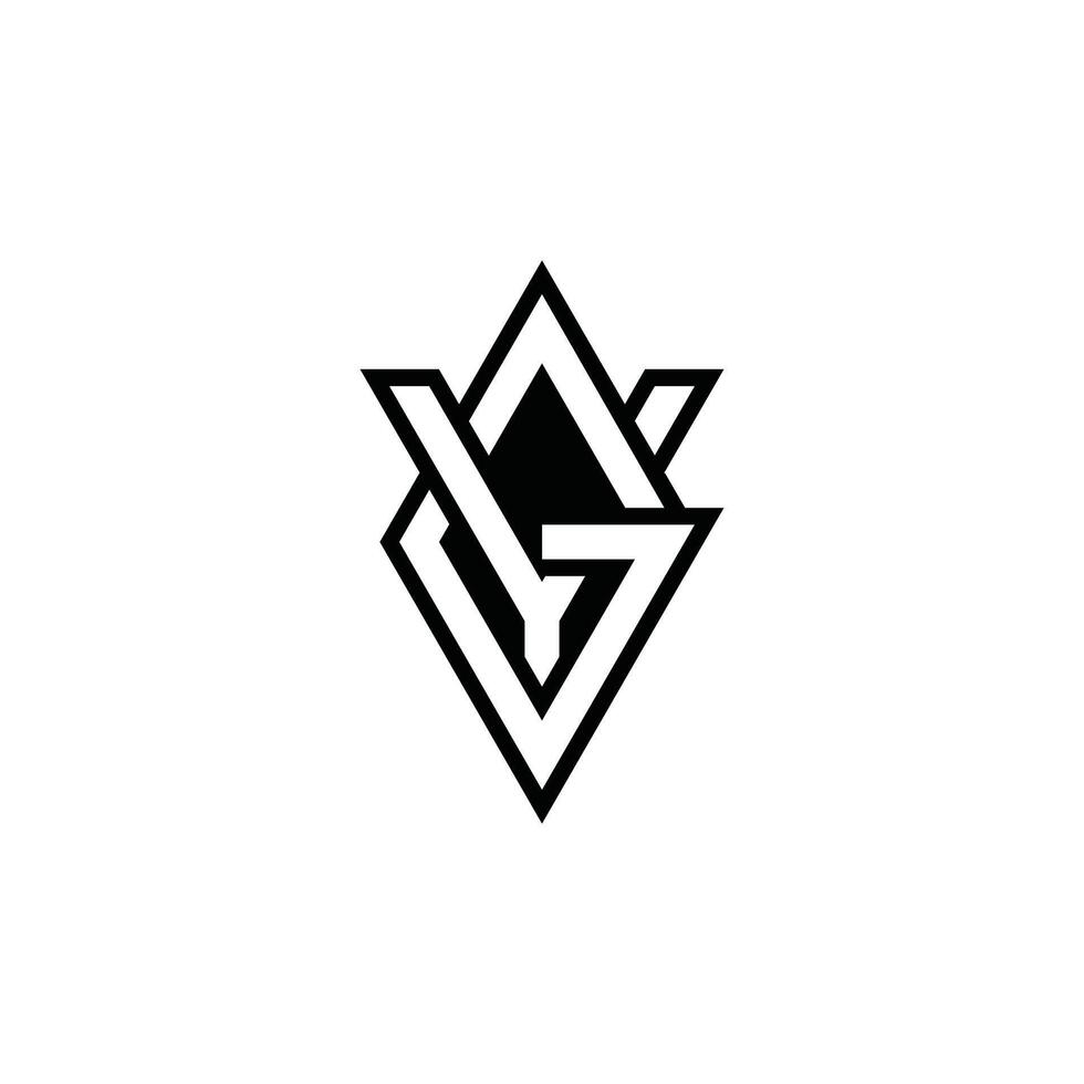 Alphabet Initials logo GY, YG, G and Y vector