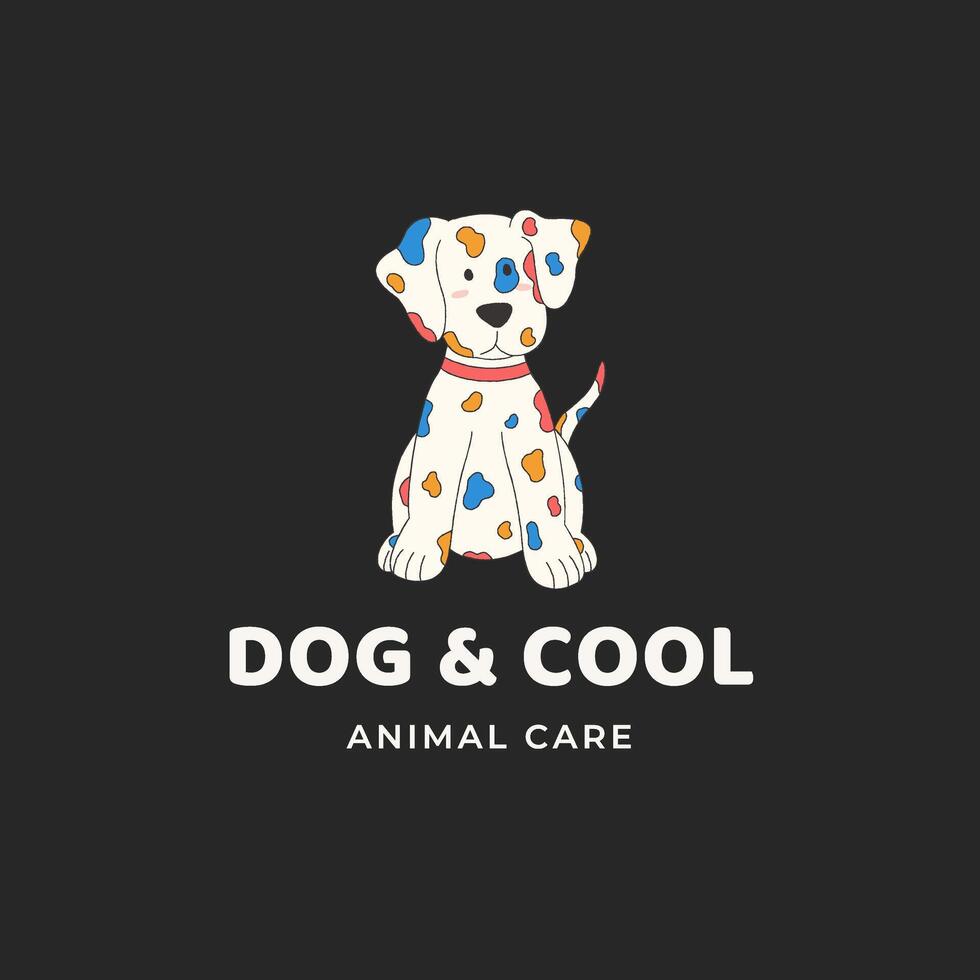dog and cool animal care logo vector