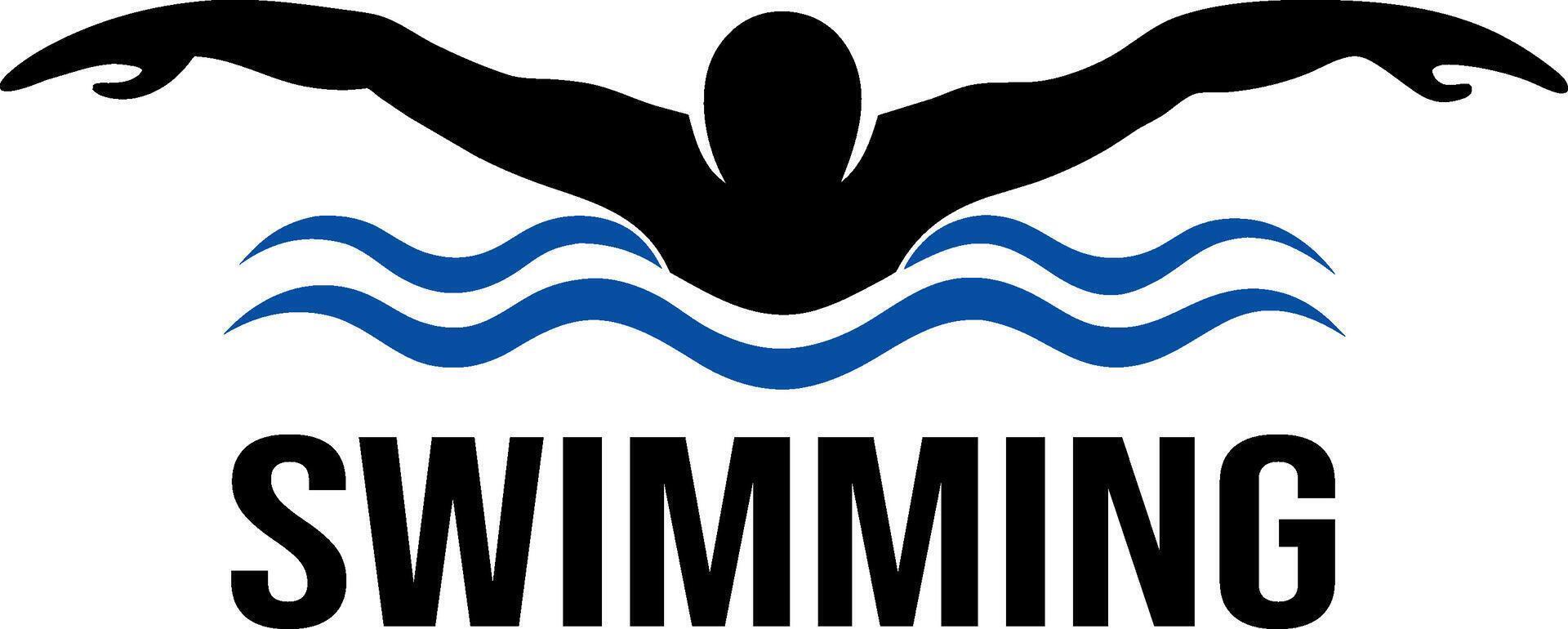 swimming logo illustration a man swimming on the water silhouette vector