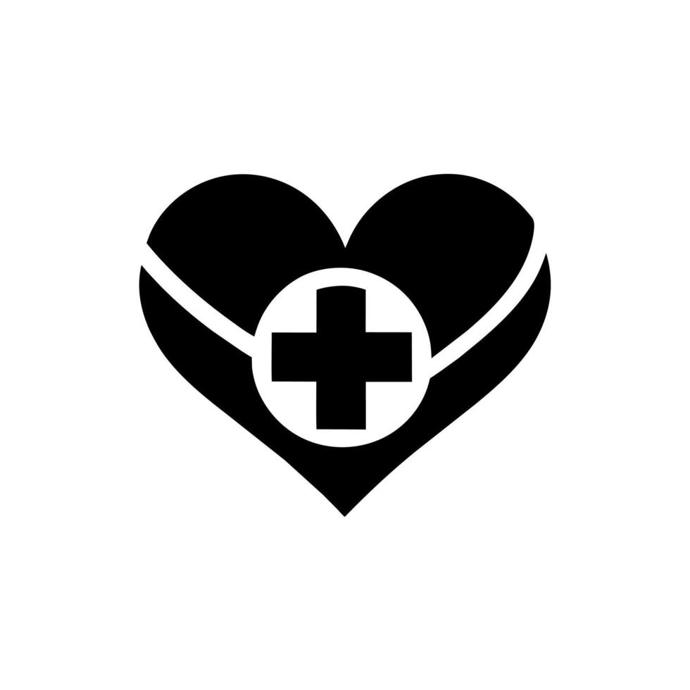 medical heart shape logo art illustration vector